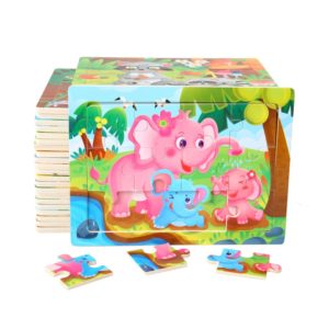 Dětské roztomilé dřevěné puzzle se zvířátky