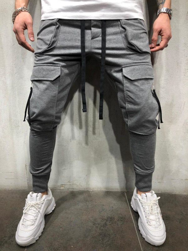 Pánské volnočasové jogger kalhoty s kapsami - Bila, Xxxl
