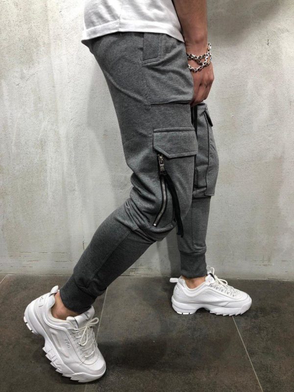 Pánské volnočasové jogger kalhoty s kapsami - Bila, Xxxl