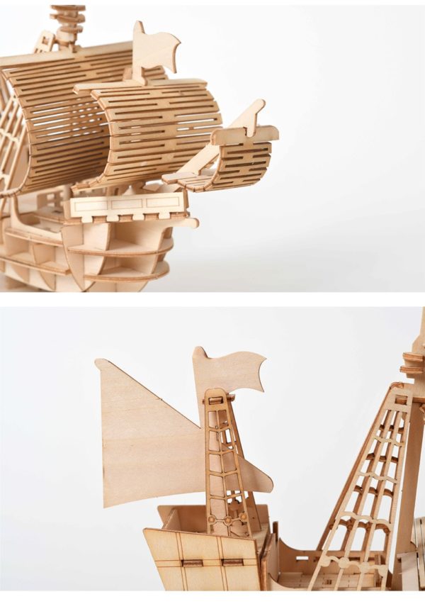 Dřevěné 3D vzdělávací puzzle - model letadla, vláčku nebo lodi - Ap
