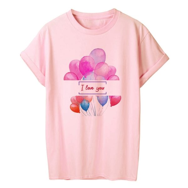 Dámské módní tričko s potiskem narozeninových balónků