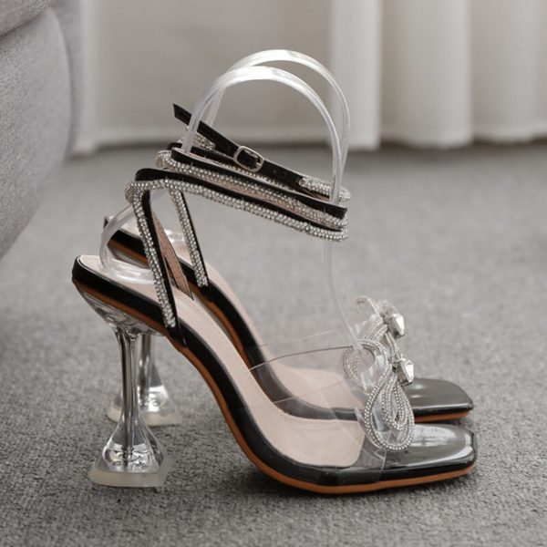 Stylové dámské boty s kamínky na vysokém podpatku - Rainbow, 42