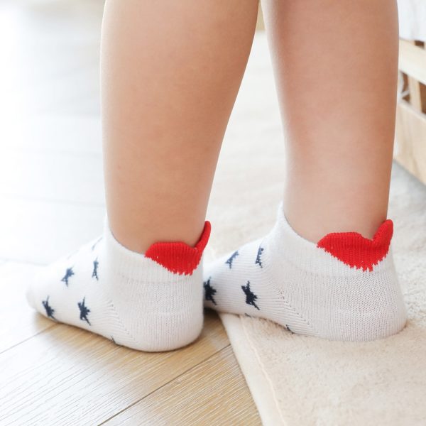 Dětské kotníčkové ponožky se srdíčky -  5 párů - Beige, 6-8-let-2