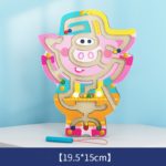 Dřevěné magnetické zvířecí bludiště pro děti - Pig-toy148