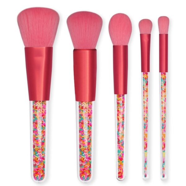 Sada profesionálních kosmetických štětců Lollipop - Red5pcs-opp
