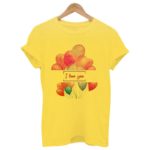Dámské módní tričko s potiskem narozeninových balónků - 13770-yellow, Xxl