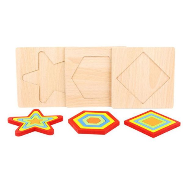 Dětská dřevěná vzdělávací duhová skládačka - Lace-shape