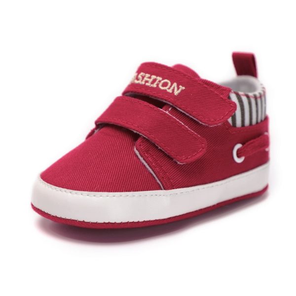Měkké plátěné botičky pro novorozence - Cervena, 13-18-mesicu