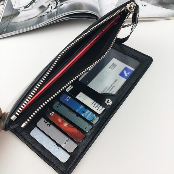 Dámská holografická kožená peněženka - Seda