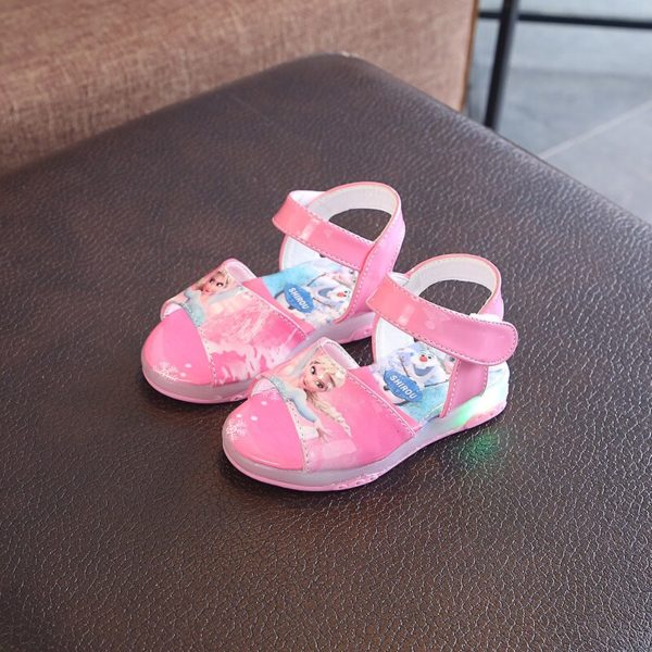 Dívčí letní LED sandálky s motivem Elsy z Ledového království - Pink Queen Elsa, 30