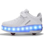 Luxusní svítící boty s kolečky - White 2 Wheels, 40