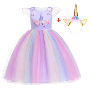 Dívčí princeznovské šaty s jednorožcem