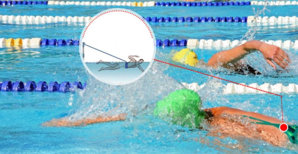 Nastavitelný plavecký tréninkový elastický trenažér - Modra