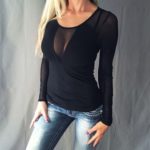 Dámské sexy triko Natalie s velmi atraktivním provedením - Black, Xxl