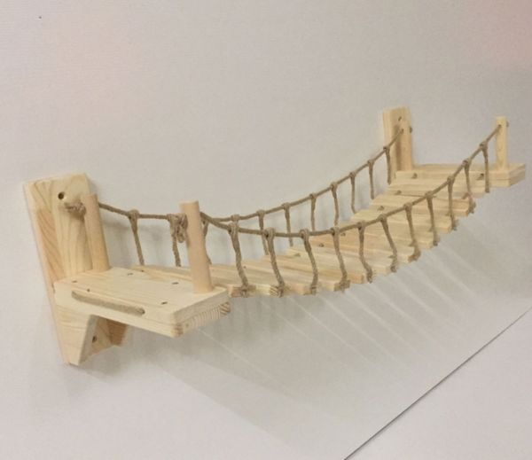Závěsný lanový most pro kočky - Wood, 90cm