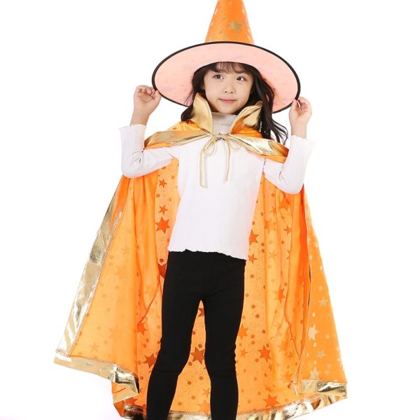 Halloweenský čarodějnický plášť s kloboukem - Red