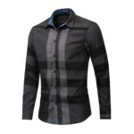 Pánská módní kostkovaná košile v klasickém střihu - Dark blue, XXL