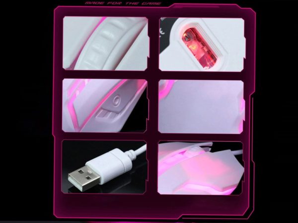 LED počítačová myš 2000DPI, USB - Barva-cerna