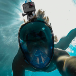 COP CAM Celoobličejová šnorchlovací maska s možností připojení GoPro kamery. - L-xl