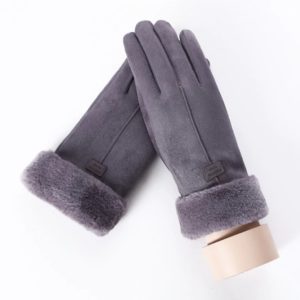 Dámské zimní rukavice - prstové - Barva-seda