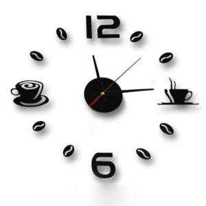 Nalepovací hodiny Coffee Time - Barva-cerna
