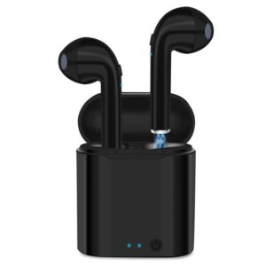 Bezdrátová Bluetooth i7s TWS sluchátka s mikrofonem + nabíjecí box - Barva-cerna