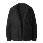 Dámský klasický kabátek s jemným kožíškem - Cerna, 3xl