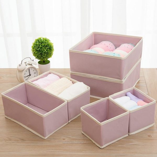 Set boxů na organizování 6ks - Light-pink