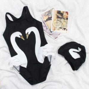 Jednodílné plavky s plameňáky - Black-swan, 4xl-9-10years