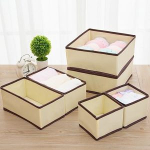Set boxů na organizování 6ks - Creamy-white