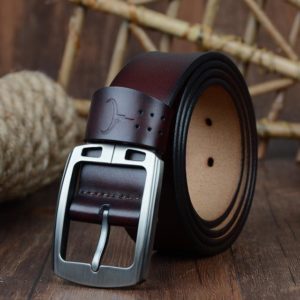 Pánský kožený pásek - Xf001-coffee, 150cm