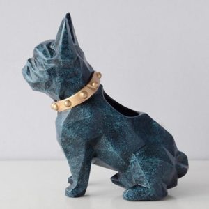 Stylový držák na propisky ve tvaru psa - Texture-blue