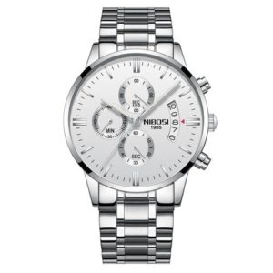 Pánské elegantní hodinky - Silver-white-steel
