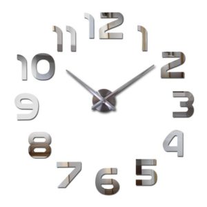 Moderní 3D nástěnné hodiny - Silver, 70-90cm