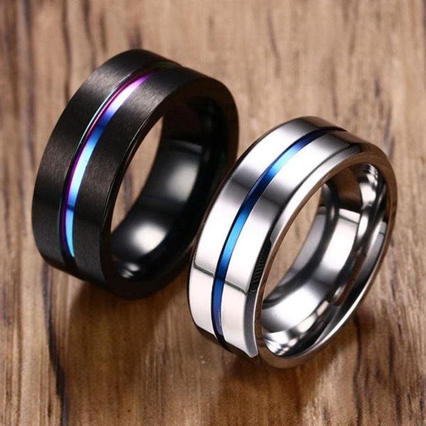 Pánský prsten - 12, Black-rainbow