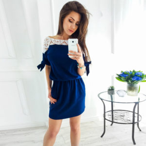 Moderní dámské letní šaty - 4 barvy - Modra, Xl
