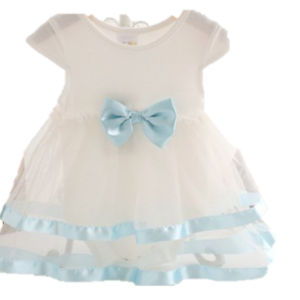 Dívčí šaty s mašlí - 3 barvy - Bila, 18-24-mesicu