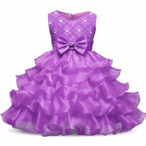 Luxusní dívčí šaty - 4 barvy - Fialova, 8