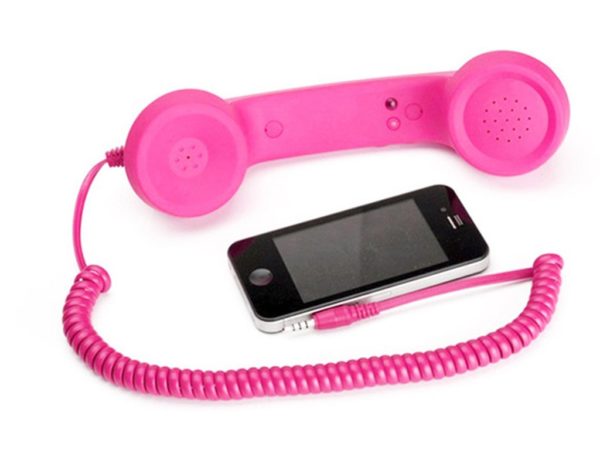 Retro sluchátko pro smartphony - Barva-ruzova