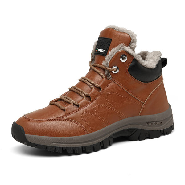 Pánské zimní outdoorové boty s kožíškem - Černá, 45