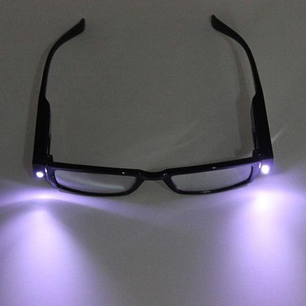 Dioptrické brýle na čtení s LED osvětlením - 4, Black