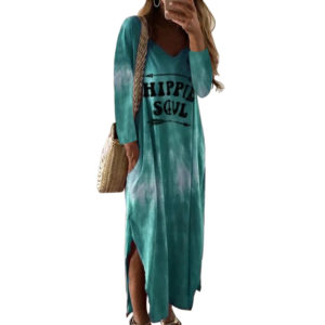 Dámské batikované maxi šaty Deborah - Blue, Xl
