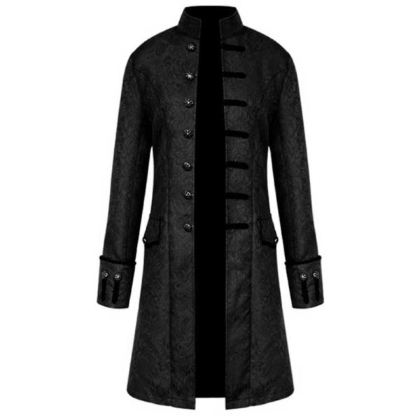 Pánský kabát s gotickým motivem - Black, 3xl