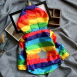Dětská podzimní nepormokavá bunda s kapucí Rainbow - Colorful, 5-let