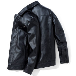 Pánské elegantní kožené sako Button - Black, 3xl