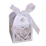 Ozdobné krabičky na svatební koláčky - White-love-heart, One-size