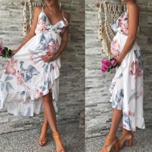 Těhotenské letní šaty Karina - Marfim, Xl