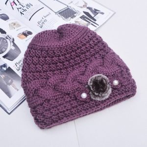 Dámská pletená čepice Rosalind - Purple