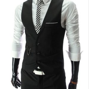 Pánská elegantní společenská vesta - Black, 3xl
