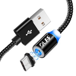 Magnetický nabíjecí USB kabel Olaf - Black-cable-and-plug, Iphone